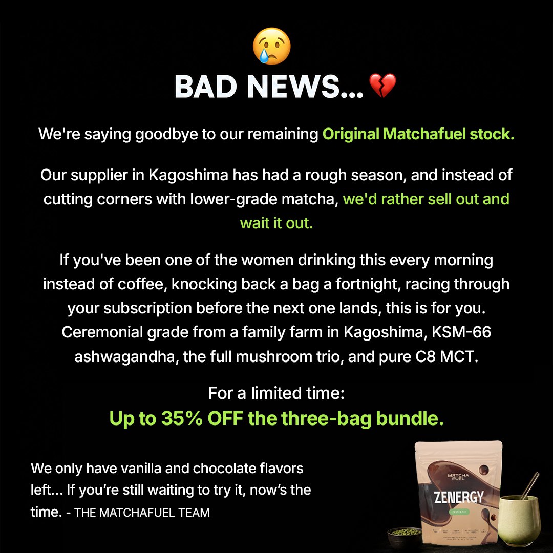 Matcha static: Bad news, saying goodbye to remaining stock, up to 35% off