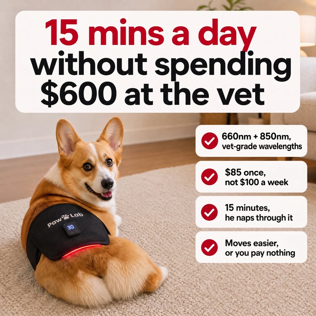 Pet red light pad static: 15 mins a day without spending $600 at the vet
